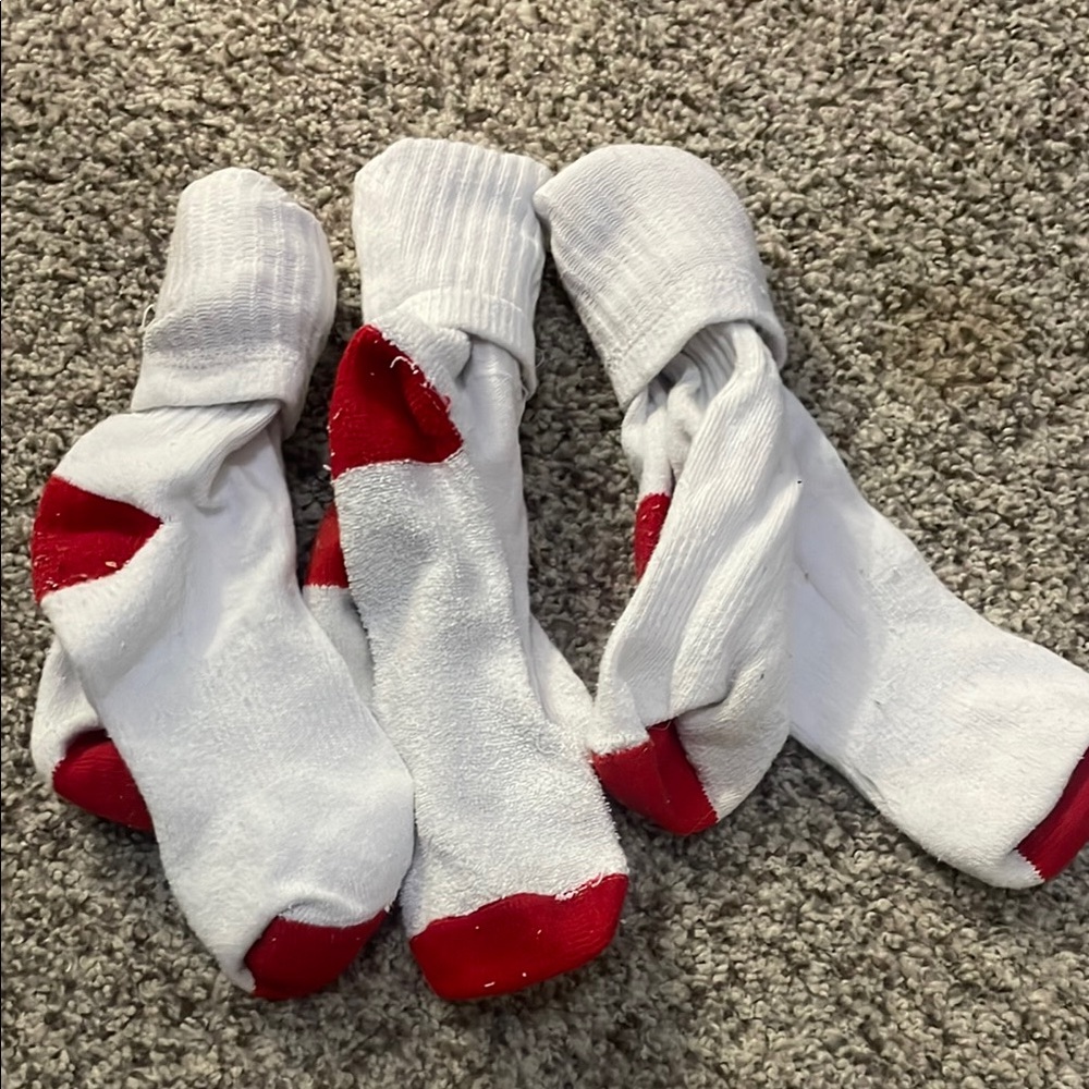 White and Red Men's Socks
